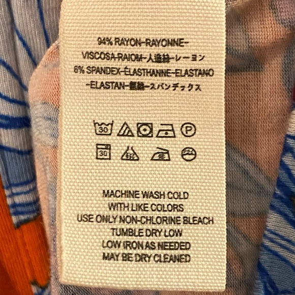 Free People Orange Jersey Keepin On Stretch Floral High Low Drapey Blouse - Picture 11 of 11